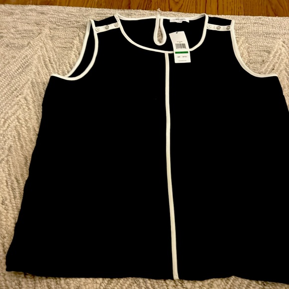 Calvin Klein women’s large black and white top - Picture 1 of 3